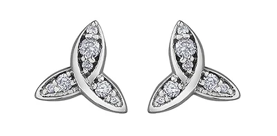 10K White Gold 0.15cttw Diamond Earring