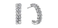 10K White Gold 0.66cttw Miami Cuban Link Diamond Earring