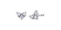 10K White Gold 0.25cttw Diamond Heart Earrings