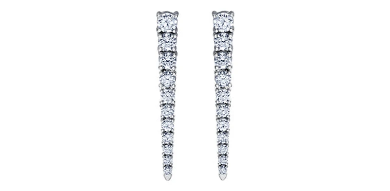 14K White Gold 1.50cttw Canadian Diamond Dangle Earrings