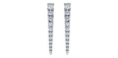 14K White Gold 1.50cttw Canadian Diamond Dangle Earrings