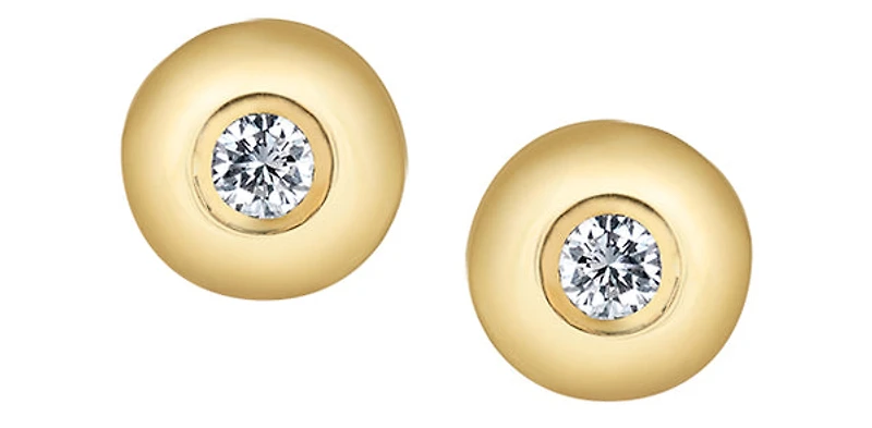 10K Yellow Gold 0.10cttw Diamond Stud Earrings