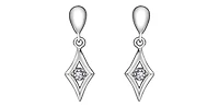 10K White Gold 0.06cttw Diamond Dangle Earrings