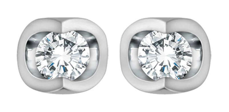 14K White Gold 0.20cttw Diamond Stud Earrings