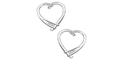10K White Gold 0.02cttw Diamond Heart Stud Earrings