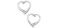 10K White Gold 0.02cttw Diamond Heart Stud Earrings