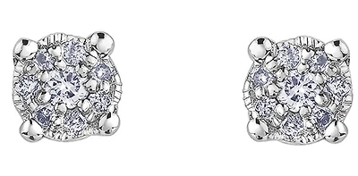 10K White Gold 0.08cttw Diamond Stud Earring