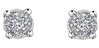 10K White Gold 0.08cttw Diamond Stud Earring