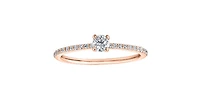 10K Rose Gold 0.30cttw Canadian Diamond Ring, Size 6.5