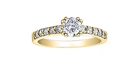 14K Yellow Gold 0.70cttw Canadian Diamond Engagement Ring, size 6.5 - 4.5
