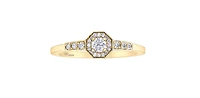 10K Yellow Gold 0.40cttw Canadian Diamond  Halo Engagement Ring, size 6.5 - 6.5