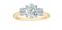 14K Gold 1.55cttw Lab Grown Diamond 3 Stone Ring - /