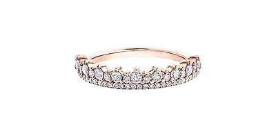 10K Rose Gold 0.50cttw Crown Diamond Ring - Size 6.75