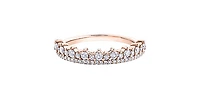 10K Rose Gold 0.50cttw Crown Diamond Ring - Size 6.75