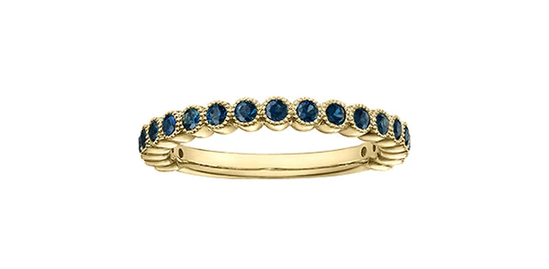 10K Yellow Gold Genuine Sapphire Ring - 4.5