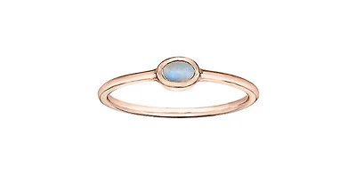 10K Rose Gold 0.25cttw Genuine Moonstone Ring, size 6.5