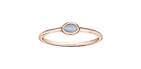 10K Rose Gold 0.25cttw Genuine Moonstone Ring, size 6.5