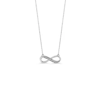 10K White Gold 0.021cttw Diamond Infinity Pendant, 18"