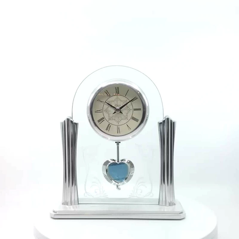 Heart Pendulum Glass Clock