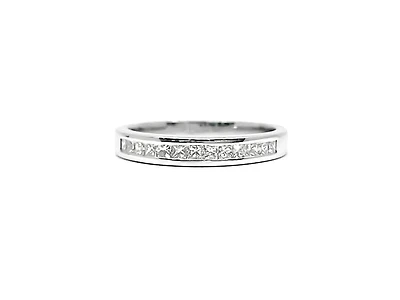 14K White Gold 0.40ctts Princess Cut Diamond Wedding Band - ct