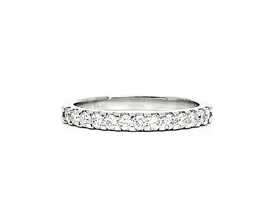 14K White Gold 0.40ctts Round Cut Diamond Wedding Band