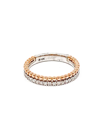 10K Rose & White Gold 0.30cttw Diamond Band, size 6.5