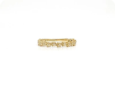 10K Yellow Gold 0.06cttw Round Cut Diamond Ring, size 6.5