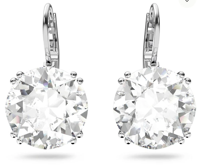 Swarovski Millenia drop earrings, Round cut, White, Rhodium plated 5628351/5689712 (SS)