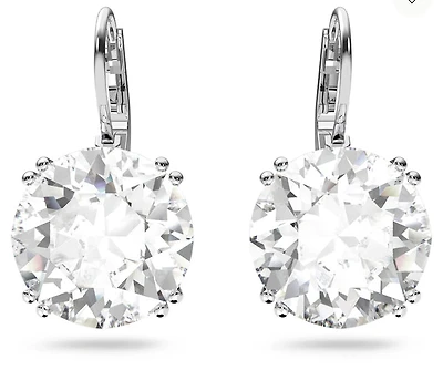 Swarovski Millenia drop earrings, Round cut, White, Rhodium plated 5628351/5689712 (SS)