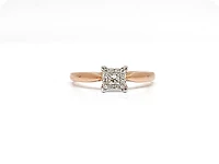 10K Rose Gold 0.13cttw Diamond Ring, size 6.5 - 4.5