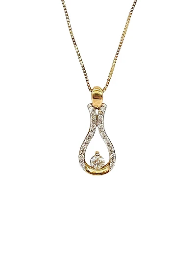 10K Yellow Gold 0.20cttw Canadian Diamond Pendant, 18"