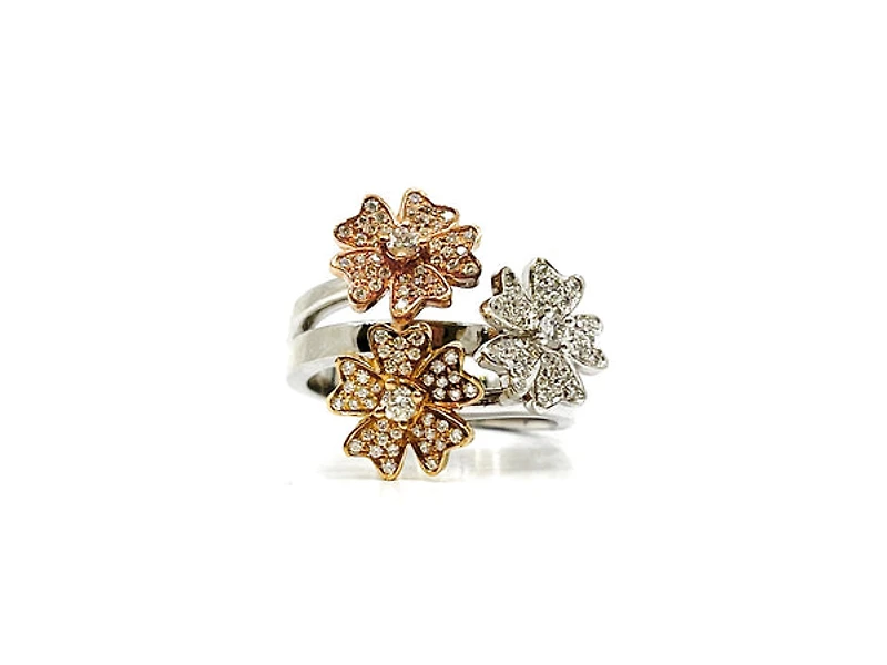 14K Tri Tone Gold 0.30cttw Diamond Ring, size 5.5