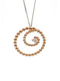 10K White & Rose Gold 0.08cttw Diamond Pendant, 18"