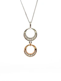 10K White & Rose Gold 0.39cttw Diamond Pendant, 18"