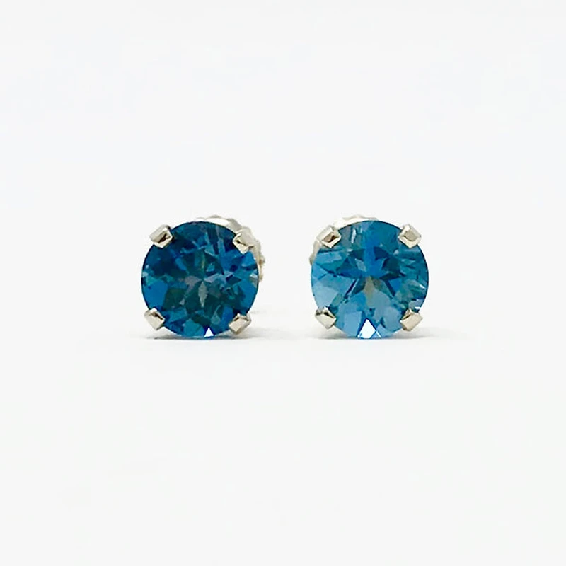 Blue Topaz Stud Earrings