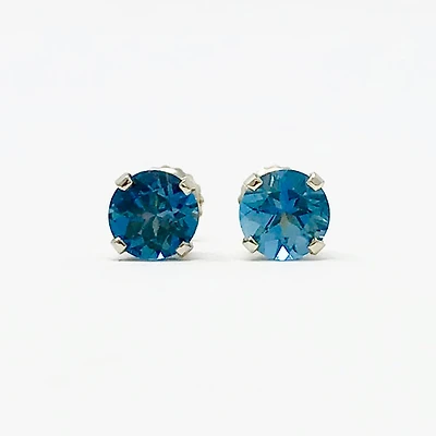 Blue Topaz Stud Earrings