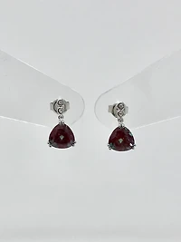 Created Alexandrite and Diamond Earrings