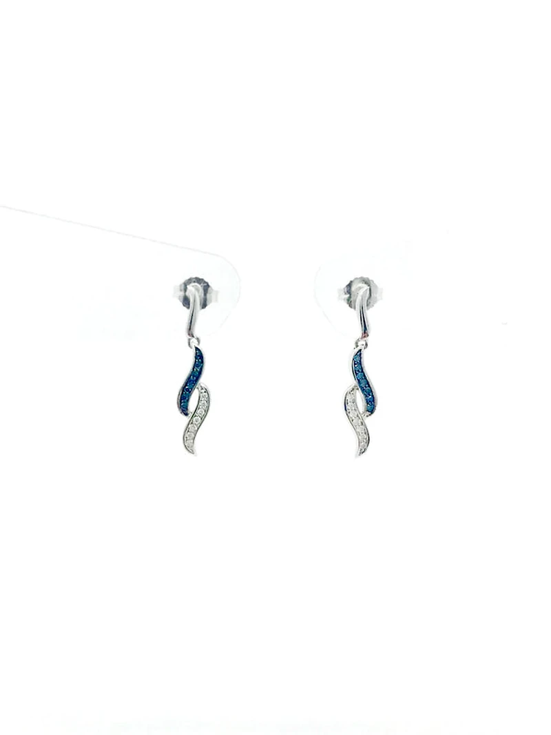Treated Blue Diamond Earrings
