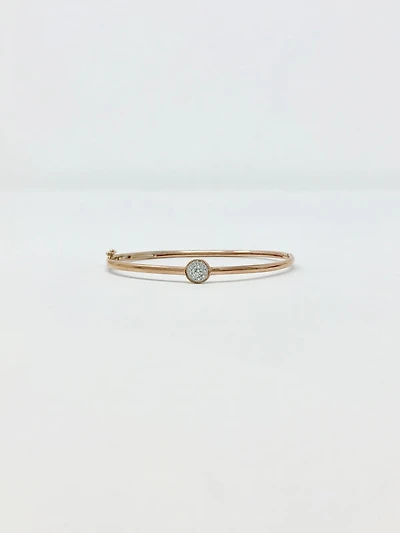10K Rose Gold 0.25cttw Diamond Bangle, 7"