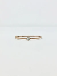 10K Rose Gold 0.25cttw Diamond Bangle, 7"