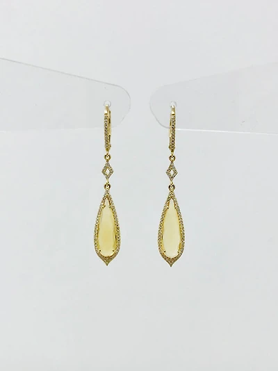 Citrine and Diamond Earrings