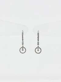 14K White Gold 0.29cttw Diamond Dangle / Drop / Chandelier Earrings