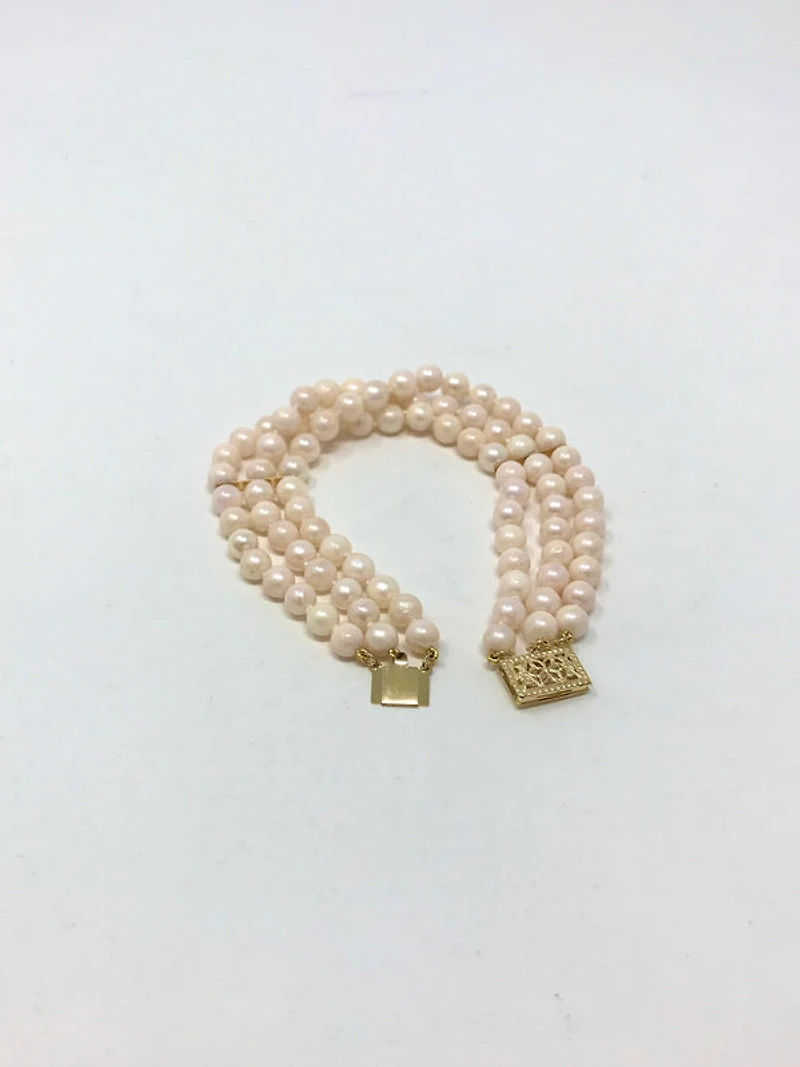 Triple Strand Pearl Bracelet