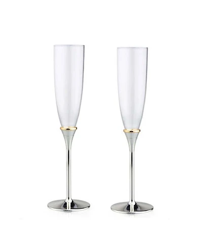 2 Pieces Toasting Flutes with Gold Band