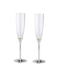 2 Pieces Toasting Flutes with Gold Band