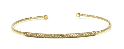 14K Yellow Gold 0.29cttw Diamond Cuff Bangle