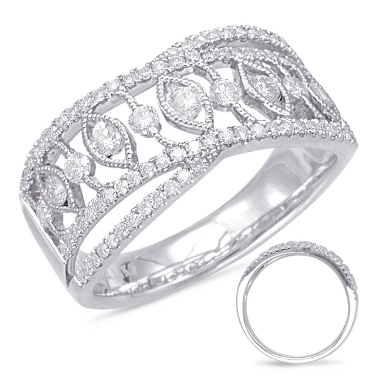 14K White Gold 0.62cttw Diamond Ring, size 6