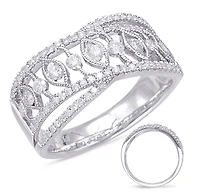 14K White Gold 0.62cttw Diamond Ring, size 6