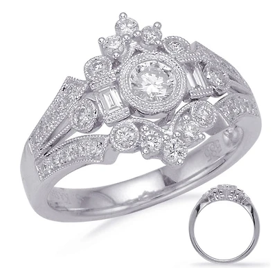 14K White Gold 0.75cttw Diamond Ring, size 6