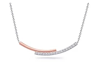 14K White & Rose Gold 0.20cttw Diamond Pendant, 18"